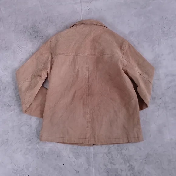 Suede Zip-Front Jacket in Tan Cleo Leather - Picture 9 of 10